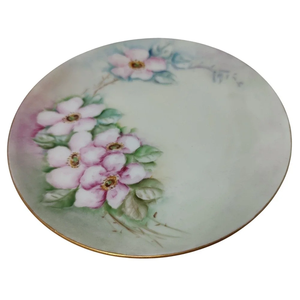 Rosenthal Kronach Dessert‎ Plate Floral Gold Rim Hand Painted Antique Six Inches
